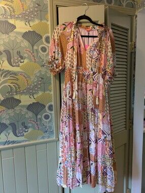NWT THML Colorful Patchwork Boho Maxi Dress